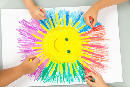 children-crayoning-sun